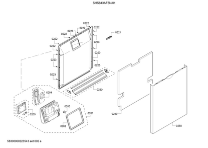 Part Location Diagram of 20000814 Bosch DOOR-OUTER