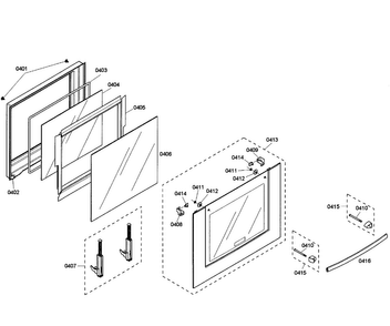 Door Assy Diagram and Parts List for HBL3450UC 04 Bosch Wall Oven