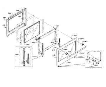 Door-upper Diagram and Parts List for HBL8661UC 01 Bosch Wall Oven