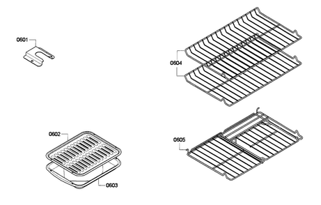 Shelf Assy Diagram and Parts List for HEI7052U 05 Bosch Range