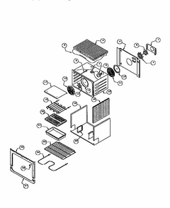 Main Oven Liner And Module Diagram and Parts List for RDF30  Thermador Range