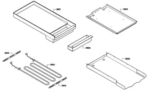 Griddle Assy Diagram and Parts List for PRG486EDPG 01 Thermador Range