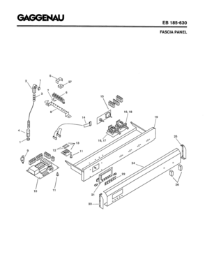 04 - FASCIA PANEL Diagram and Parts List for EB185-630  Bosch Range