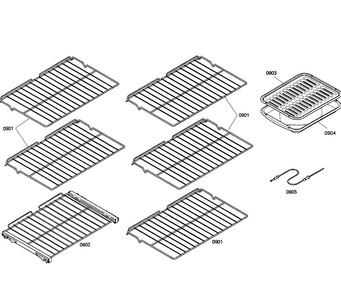 Shelfs Diagram and Parts List for HBL8650UC 07 Bosch Wall Oven