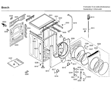 Cabinet/door Diagram and Parts List for WFMC3301UC 06 Bosch Washer