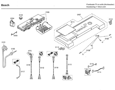 Control Panel Diagram and Parts List for WFMC3301UC 06 Bosch Washer