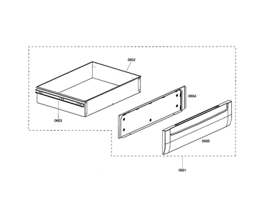 Drawer Diagram and Parts List for HDS7022U 01 Bosch Range
