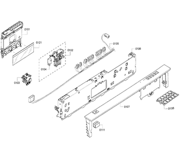 Control Panel Diagram and Parts List for SHX33RF5UC 64 Bosch Dishwasher