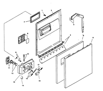 Door Assy Diagram and Parts List for SHU5306UC 11 Bosch Dishwasher