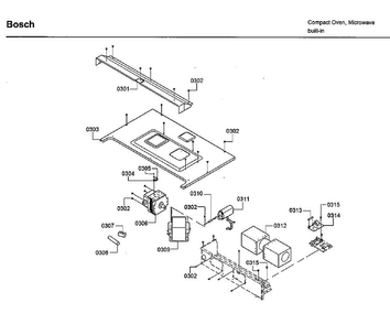 Motor Diagram and Parts List for HMB57152UC 02 Bosch Microwave