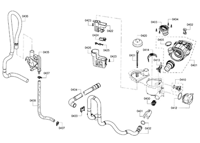 Pump Diagram and Parts List for SHE3AR75UC 21 Bosch Dishwasher