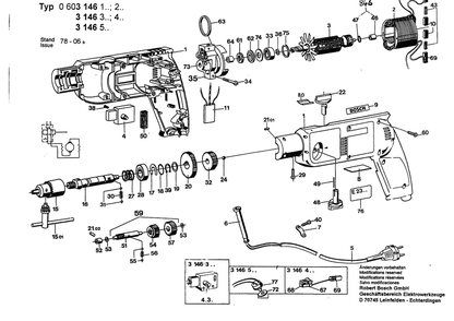 Section 1 Diagram and Parts List for 0603146503  Bosch Impact Driver