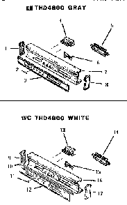 Control Panels Diagram and Parts List for EIITHD4800  Thermador Dishwasher