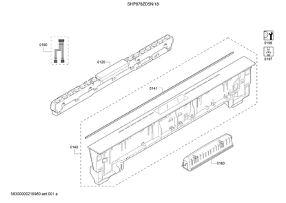 Operating Module/Panel-Facia Diagram and Parts List for SHP878ZD5N 18 Bosch Dishwasher