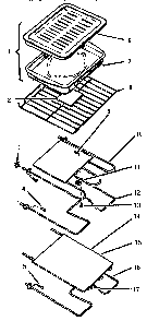 Rack, Elements & Pan Diagram and Parts List for CMT231  Thermador Microwave