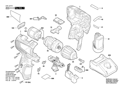 Part Location Diagram of 160111C3N7 Bosch Tool LABEL