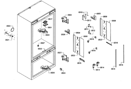 Cabinet 2 Assy Diagram and Parts List for T36IT71NNP 35 Thermador Refrigerator