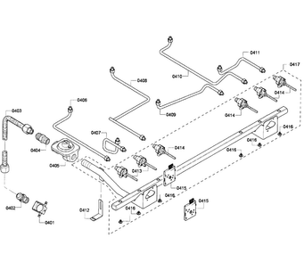 Manifold Diagram and Parts List for PRD366GHC 01 Thermador Range