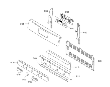 Control Panel Diagram and Parts List for HGS3063UC 03 Bosch Range