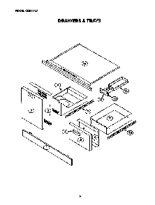 Drawers And Trays Diagram and Parts List for CGB36RU  Thermador Grill