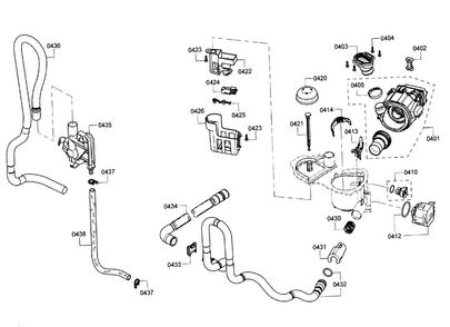 Pump Assy Diagram and Parts List for SHE3AR56UC 11 Bosch Dishwasher
