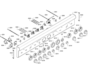 Control Panel Diagram and Parts List for PRD486GDHC 10 Thermador Range