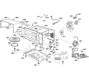 Microwave Parts Diagram and Parts List for HBL5760UC 03 Bosch Microwave