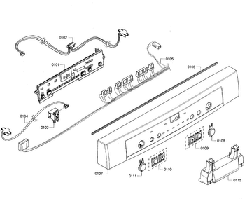 Control Panel Diagram and Parts List for SHE3AR75UC 06 Bosch Dishwasher