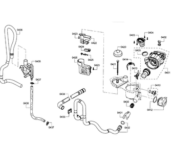 Pump Assy Diagram and Parts List for SHX4AT55UC 12 Bosch Dishwasher