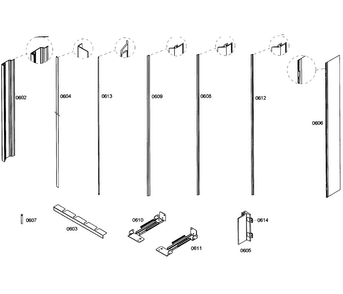 Framing Diagram and Parts List for T18ID80NLP 01 Thermador Freezer