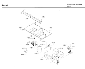 Pcb Asy Diagram and Parts List for HMB50152UC 01 Bosch Microwave