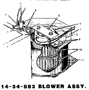 Blower Assembly Diagram and Parts List for CMT231  Thermador Microwave