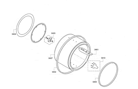 Drum Assy Diagram and Parts List for WTB86202UC 01 Bosch Dryer