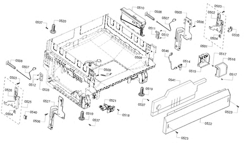 Base Diagram and Parts List for SHX4ATF5UC 14 Bosch Dishwasher