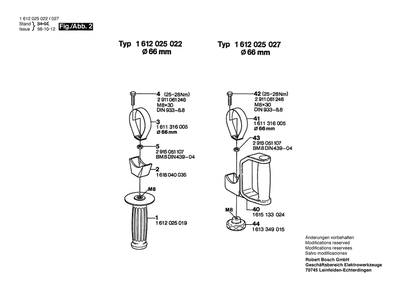 Section 1 Diagram and Parts List for XLBULKWOMAN 1612025027 Bosch Miscellaneous