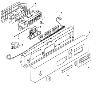 Fascia Panel Diagram and Parts List for SHU5305UC 06 Bosch Dishwasher