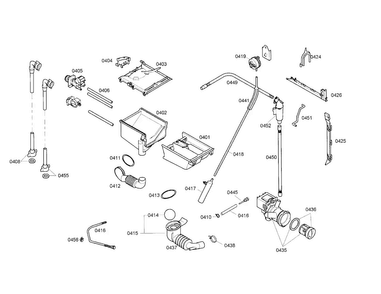 Dispenser/hose-sump Diagram and Parts List for WFL2090UC 01 Bosch Washer