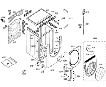 Cabnet Diagram and Parts List for WFMC6401UC 04 Bosch Washer