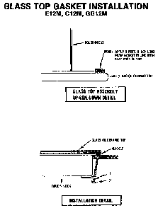 Glass Top Gasket Installation Diagram and Parts List for C12M  Thermador Cooktop