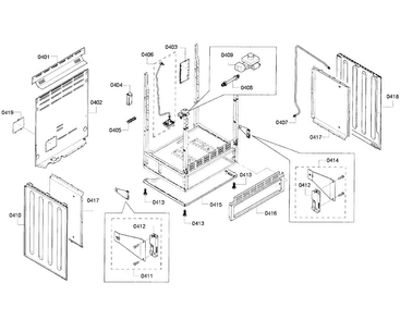Cabinet Assy Diagram and Parts List for HGS7282UC 04 Bosch Range