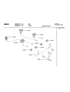 Manifold Assembly Diagram and Parts List for HGS232UC 01 Bosch Range