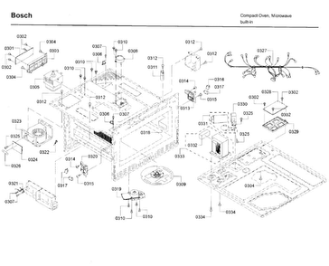 Electrical Parts Diagram and Parts List for HMD8053UC 01 Bosch Microwave