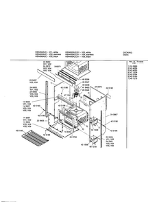 Lower Body Diagram and Parts List for HBN456AUC 01 Bosch Wall Oven