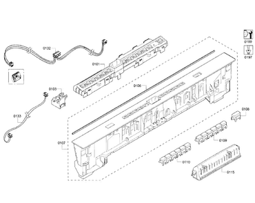 Control Panel Diagram and Parts List for SHP65TL2UC 01 Bosch Dishwasher