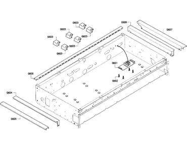Cabinet Diagram and Parts List for PCG486GD 01 Thermador Cooktop