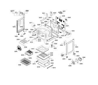 Cavity Assy Diagram and Parts List for HES5053U 09 Bosch Range
