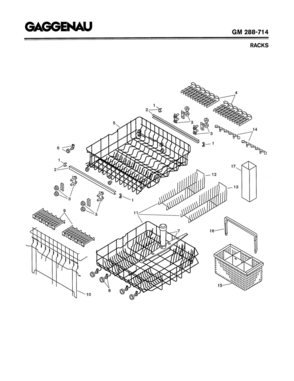 04 - RACKS Diagram and Parts List for GM288-714  Bosch Dishwasher