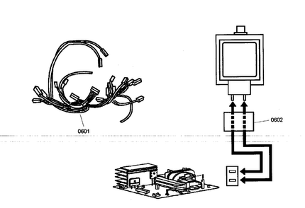 Wirimg Harness Diagram and Parts List for POM301 01 Thermador Microwave