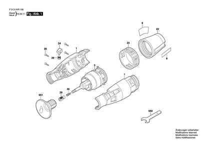 Diagram Diagram and Parts List for VRT1 F 013 0VR 100 Bosch Router