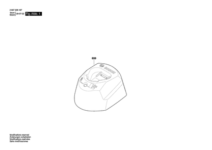 Section 1 Diagram and Parts List for 2607226567  Bosch Charger